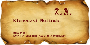 Klenoczki Melinda névjegykártya